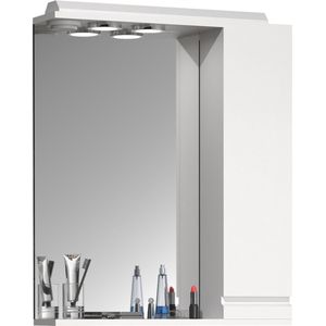 VCM Badkamer spiegel wandspiegel breedte 60 cm wandspiegelkast badkamer draaideur greeploze verlichting Silora L
