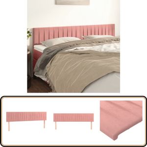 vidaXL Hoofdborden 2 st - 100x5x78/88 cm - Fluweel Roze Hoofd Bord - Hoofdkussen - Beddecoratie - Velvet - Roze