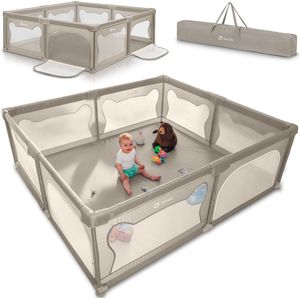 Lionelo Willow XL - Box voor baby's - vanaf 0-48 maanden groot oppervlak 187 cm x 207 cm x 68 cm