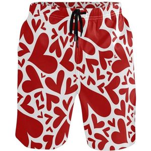 Hartjes Love Zwembroek - Prachtig ontwerp - Prachtige korte broek - Liefde - Valentijnsdag Zwemmen - Heren