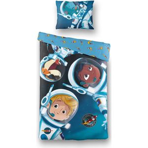 De Kleine Astronauten Dekbedovertrek Space Crew - 140x200 - 100% Katoen - Multicolor