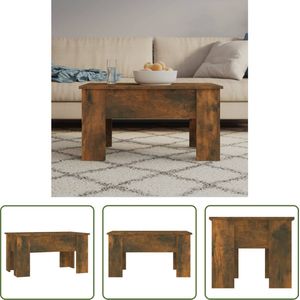 The Living Store Salontafel Lift-Top - Bewerkt Hout - Gerookt Eiken - 79 x 49 x 41 cm - Vaakzijdig