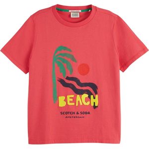 Scotch & Soda Regular fit front artwork t-shirt Dames T-shirt - Maat M