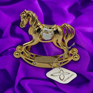 Rocking Horse 24 k verguld met Swarovski kristallen