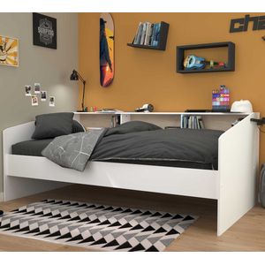 Sleep - Kinderbed - Wit/Eikdecor - Spaanplaat - Opbergruimte