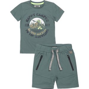 DJ Dutchjeans - Kledingset(2delig) - Short groen - Shirt groen met print - Maat 152