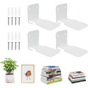 Onzichtbare boekenkast plank - 4 stuks zwevende metaal planken voor boeken aan de muur slaapkamer kantoor keuken Boekenplank