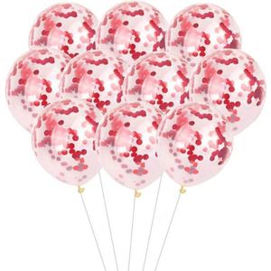 C&C 20 Confetti Ballonnen Rood papier 40 cm - Latex - Huwelijk - Verjaardag - Feest/Party