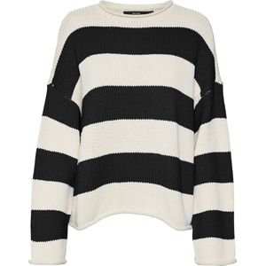 Vero Moda Trui Vmleonora Ls Rolledge O-nk Pullover 10310712 Birch/black Dames Maat - XL