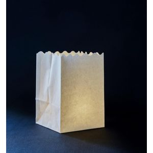 10 x blanco kleine Candle Bag. Windlicht, papieren kaars houder, lichtzak, candlebag, mini candlebags, sfeerlicht, bedrukt, logo, foto, lampion