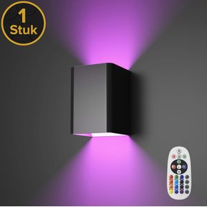 Realight RGB Wandlamp Dimbaar voor Binnen - Muurlamp als Sfeerverlichting - Industrieel Led Sfeerlamp in Woonkamer - Slaapkamer Nachtlampje voor Volwassenen - Schilderijverlichting - Zwart