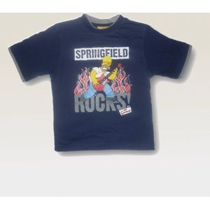 The Simpsons Tshirt Blauw Gitaar-Maat 128