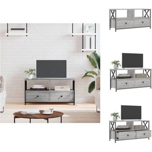 vidaXL Industriële TV-Kast - Grijs Sonoma Eiken - 90 x 33 x 45 cm - Kast