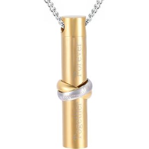 Fako Bijoux® - Ashanger / Assieraad - Cilinder - Together Forever - Goudkleurig