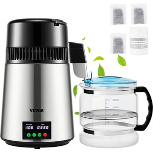 Tumex - Waterdestilleerder - Waterzuiveraar - 4L Capaciteit - Gebruiksvriendelijk Scherm - 1.1 Gal Volumel - 0.3 Gal/H Snelheid