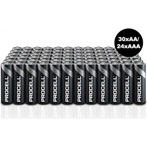 Procell 54-pack -  30x AA & 24x AAA - Batterijen - AA batterijen - AAA batterijen -