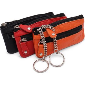 Safekeepers Sleuteletui heren - sleuteletui Dames - sleutelmapje -sleutelbeursje -sleutelzakje -sleuteltasje heren- 3 stuks zwart, rood en oranje