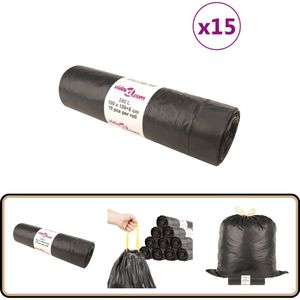 vidaXL Vuilniszakken 240L - 150 stuks zwart Vuilniszakken - Afvalzakken - Zwarte Vuilniszakken - LDPE Vuilniszakken - Sterk Plastic Zakken