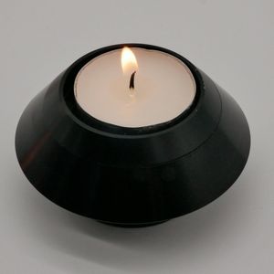 Mini urn - Waxinelichthouder - Zwart kleurig - Met waxinelichtje - Kaars