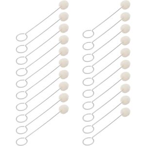 Wollen Bal Borstel Met Handvat - Set van 30 stuks - Diameter 2 cm - Lengte 12.5 cm en 15 cm - Voor het Aanbrengen van Lederen Kleur - Perfect voor Diy Dye Kleur Tool