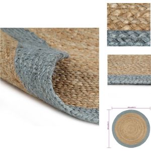 vidaXL Vloerkleed - Vloerkleden - Mat - Vloermat - Vloerkleed handgemaakt met olijfgroene rand 240 cm jute