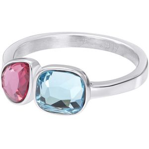 Fame-Hyacinth Aqua-Zilverkleurig-Dames Ring