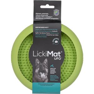 LickiMat UFO - Hondenbak - Likmat / Anti-schrok / Slowfeeder voor Hond - Groen - 20 cm