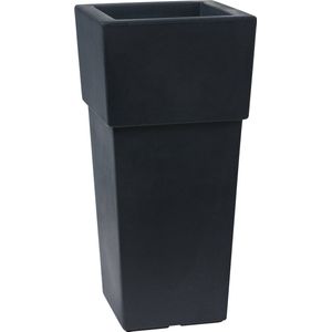 Bloempot Buiten Hoog Vierkant Aquila 29x29x60cm ANTRACIET Teiplast