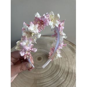 Bloemen haarbanden - Luxe haaraccessoires - Roze Wit - Haarband - Bows and Flowers