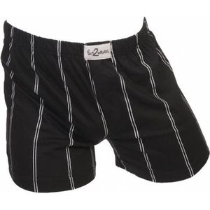 Funderwear-Fun2wear wijde heren boxershort krijtstreep - Katoenen losse boxershort met gulp - XXXL - Zwart