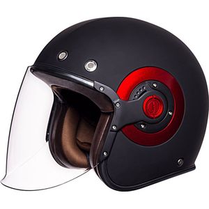 Smk Retro Jet Helm Zwart XS