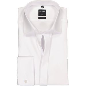 OLYMP Luxor modern fit overhemd - smoking overhemd - mouwlengte 7 - wit met Kent kraag - Strijkvrij - Boordmaat: 43