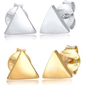 Elli Dames Oorbellen Dames Set Stud Oorbellen Triangle Geo Look Bi-Color in 925 Sterling Zilver rose gold-plated