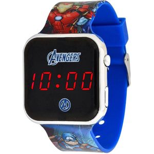 Disney - LED Watch The Avengers - Kinderhorloge Met LED Display Voor Datum en Tijd - Blauw