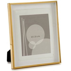 Fotolijstje goud 25 x 30 cm geschikt voor een foto van 20 x 25 cm - Hangend en/of staand gebruik - aluminium fotolijstjes