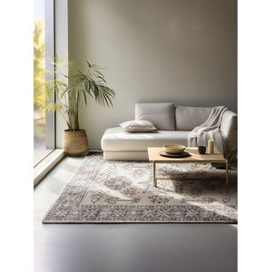 Flycarpets Terrain Designer Laagpolig vloerkleed - Flöde - Crème / Grijs - 200x280 cm