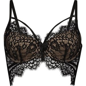 Hunkemöller Dames Lingerie Voorgevormde longline beugel bh Marilee - Zwart - maat C85