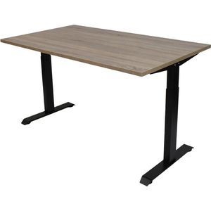 Office Hero® Cosmic - In hoogte verstelbaar bureau zwart frame - Game bureau - Computertafel - Werktafel - 160x80 - Robson eik