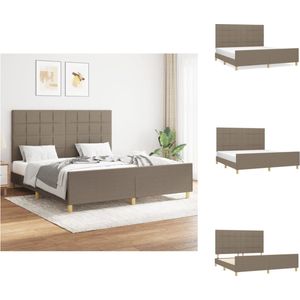 vidaXL Bedframe - Geniet - Bedframe - Afmeting- 203 x 166 cm - Kleur- Taupe - Ken- Duurzaam materiaal - Bed