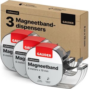 Zelfklevende Magneetband Dispenser | 3x Magneetstrips | Magnetische Tape | 6 m