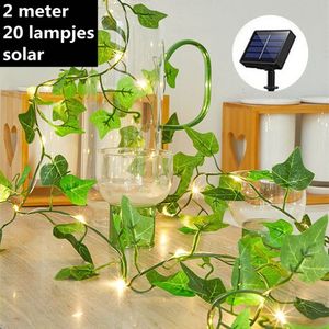 Xtraworks-LED lamp op zonne solar light string tweekleurig esdoornblad 2 meter 20 lampjes