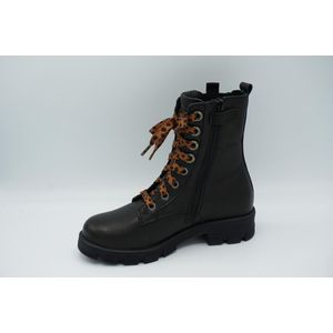 321675 Black biker boot bruine veter Twins Kinderen (Maat - 29, Kleur - Zwart)