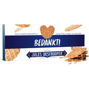 Jules Destrooper Natuurboterwafels koekjes in geschenkdoos - ""Bedankt!"" - 100g