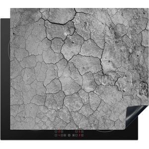Inductie beschermer - Klei - Beton print - Grijs - Betonlook - Industrieel - Inductie kookplaat beschermer - 59x51 cm - Inductie fornuis - Kookplaat - Inductie mat