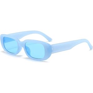 Blauwe Zonnebril vierkant montuur frame Vintage | Festival bril | Festival Gadget | Carnaval accessoire | Rave Bril | Techno bril | Space Bril | Koningsdag | Nederland
