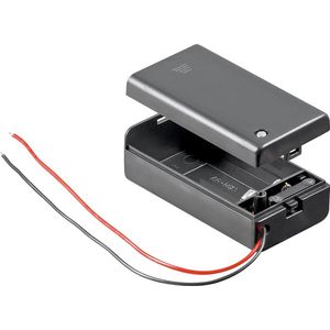 Batterijhouder voor 1 9V/E-batterij - waterafstotend - kabel met open einde - versie 4