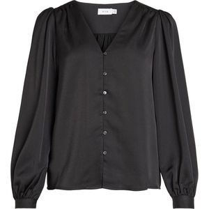 Vila VIELLETTE V-NECK L/S SHIRT/SU - NOOS Dames Blouse Black - Maat 38