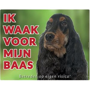 Engelse Cocker Spaniel Waakbord - Ik waak voor mijn Baas