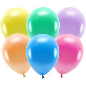 100x Gekleurde mix ballonnen 26 cm eco/biologisch afbreekbaar - Milieuvriendelijke ballonnen - Feestversiering/feestdecoratie - Gekleurd thema - Themafeest versiering