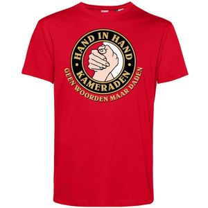 T-shirt Hand In Hand Kameraden | Feyenoord Supporter | Shirt Rotterdam | Rood | maat XXL